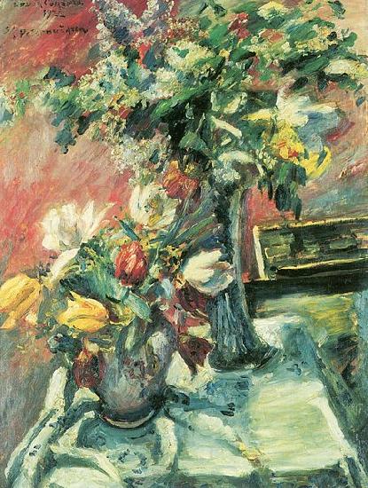 Lovis Corinth Flieder und Tulpen oil painting image